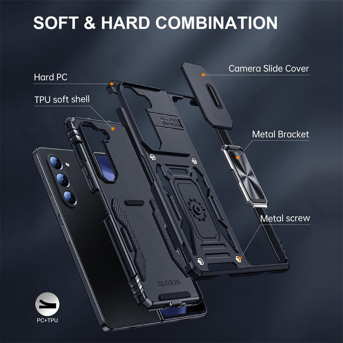 Extreme Z Fold 6, 5, 4 Shockproof Ring Stand Cam Slide Case