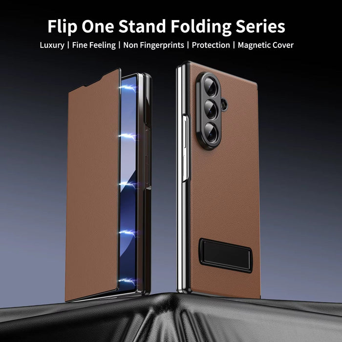 LuxEdge Fold 7,6,5,4– Ultra-Slim Leather Alloy Bracket Case