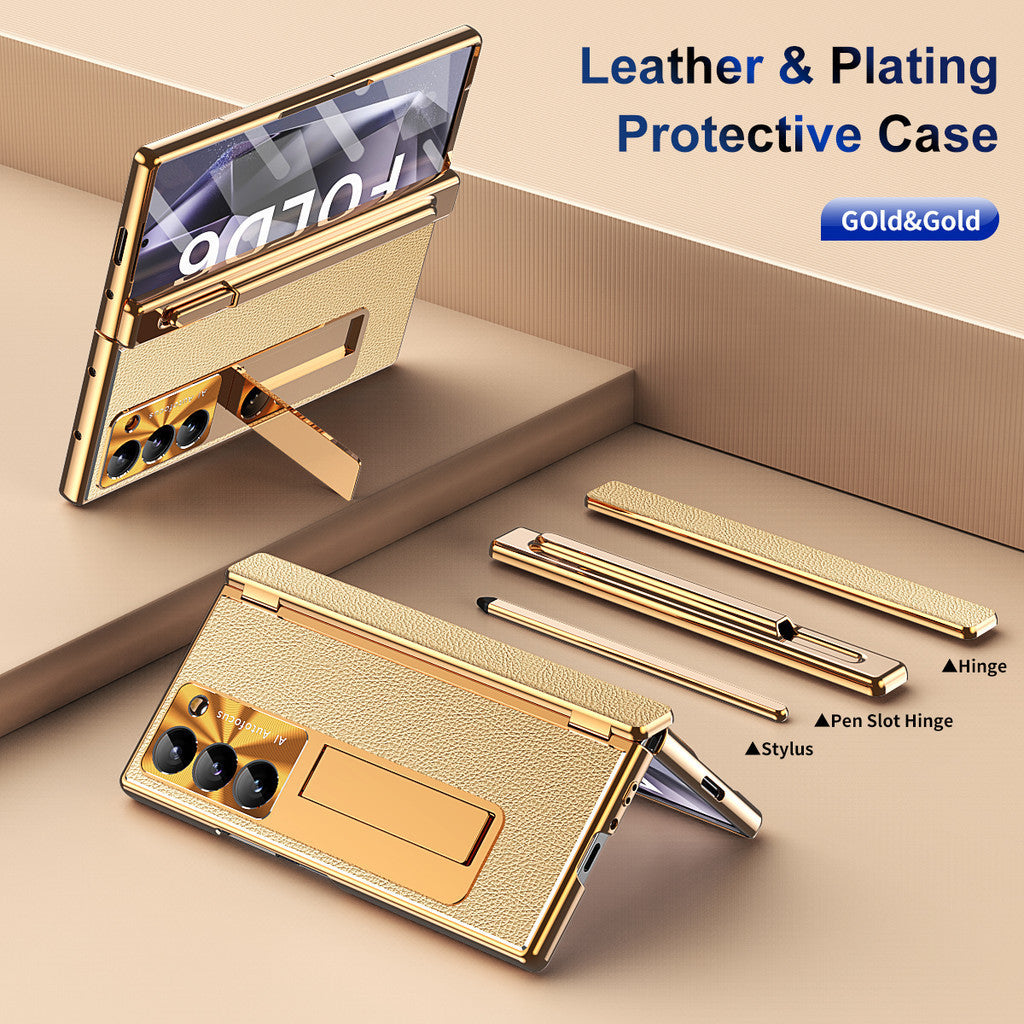 Prestige Z Fold 7, 6, 5, 4 Leather S Pen Bracket Case