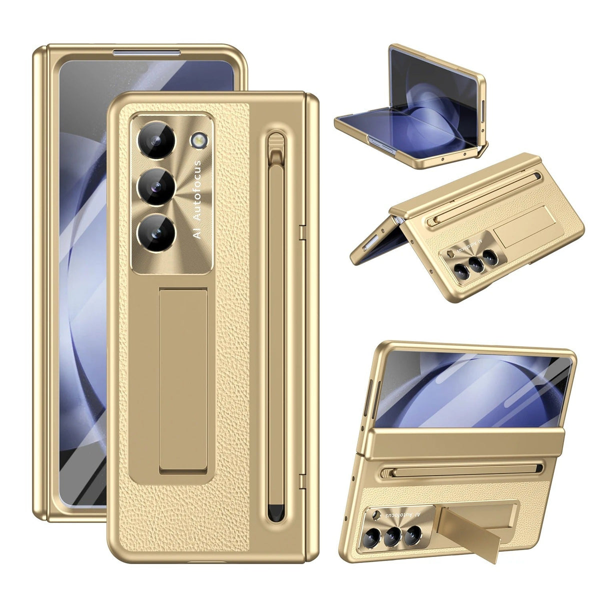 StarGlow Fold – Anti-Drop UV Gradient Case with Pen Slot